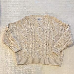 Princess Polly Anaya Cable Knit Cream Sweater